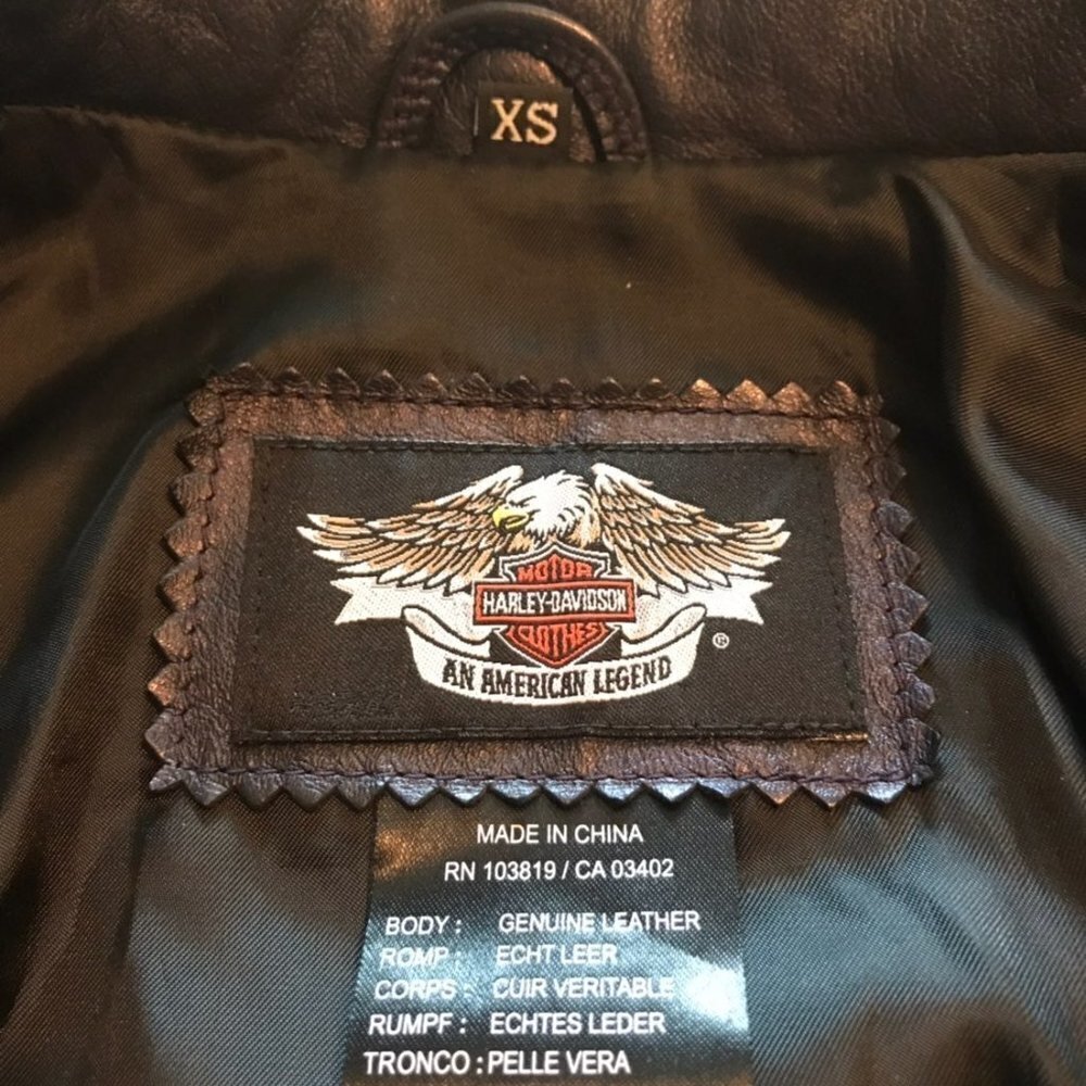 Women's Harley Davidson Leather Jacket Dark Purple​​​​​​​​ - Picture 6 of 9